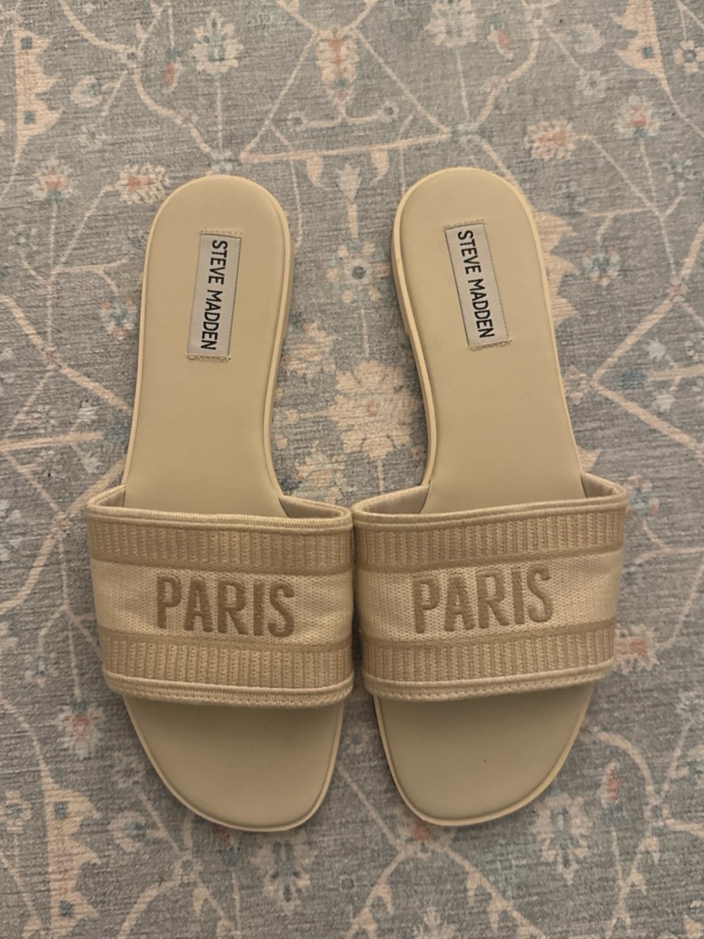 Steve Madden Beige 'PARIS' Slide Sandals